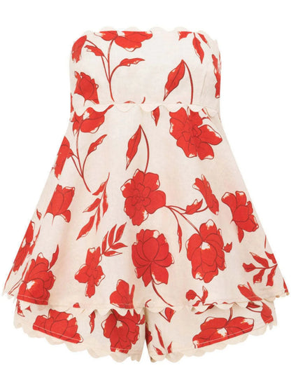 Hazel Blues® |  Floral Tube Top and Shorts Set