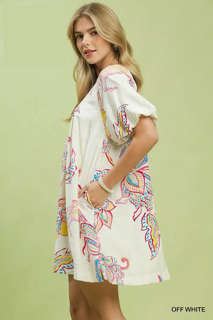 Hazel Blues® |  Umgee Boho Floral Print Mini Dress with Pockets