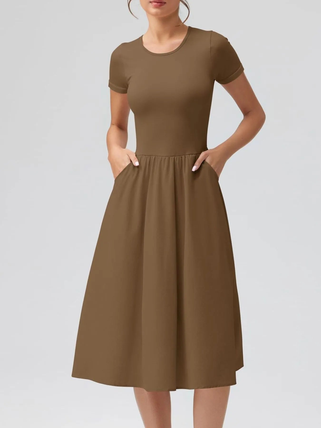 Hazel Blues® |  Round Neck Short Sleeve Dress