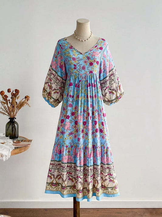 Hazel Blues® | Floral Print V-Neck Dress