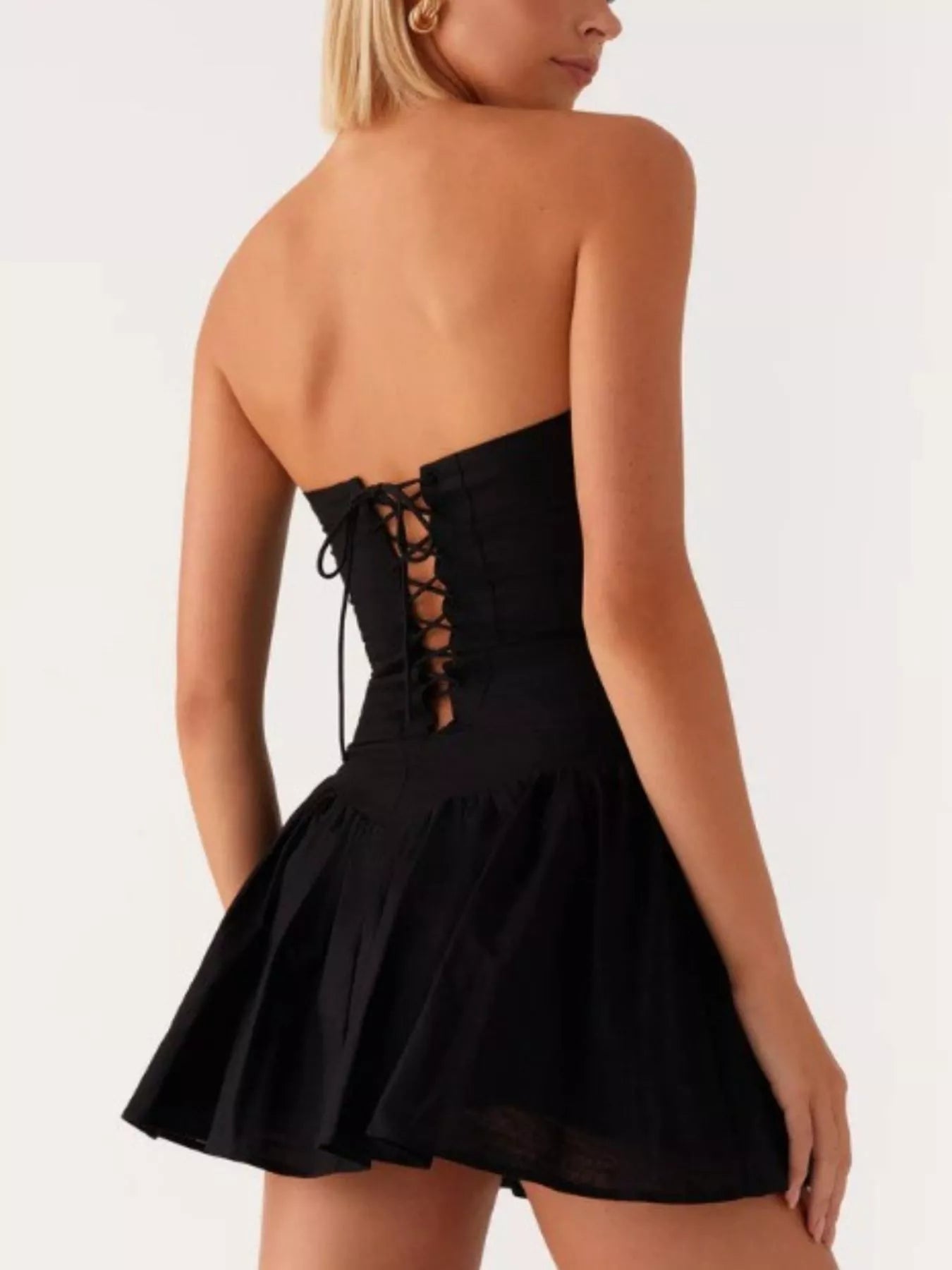 Hazel Blues® |  Lace Up Back Tube Dress