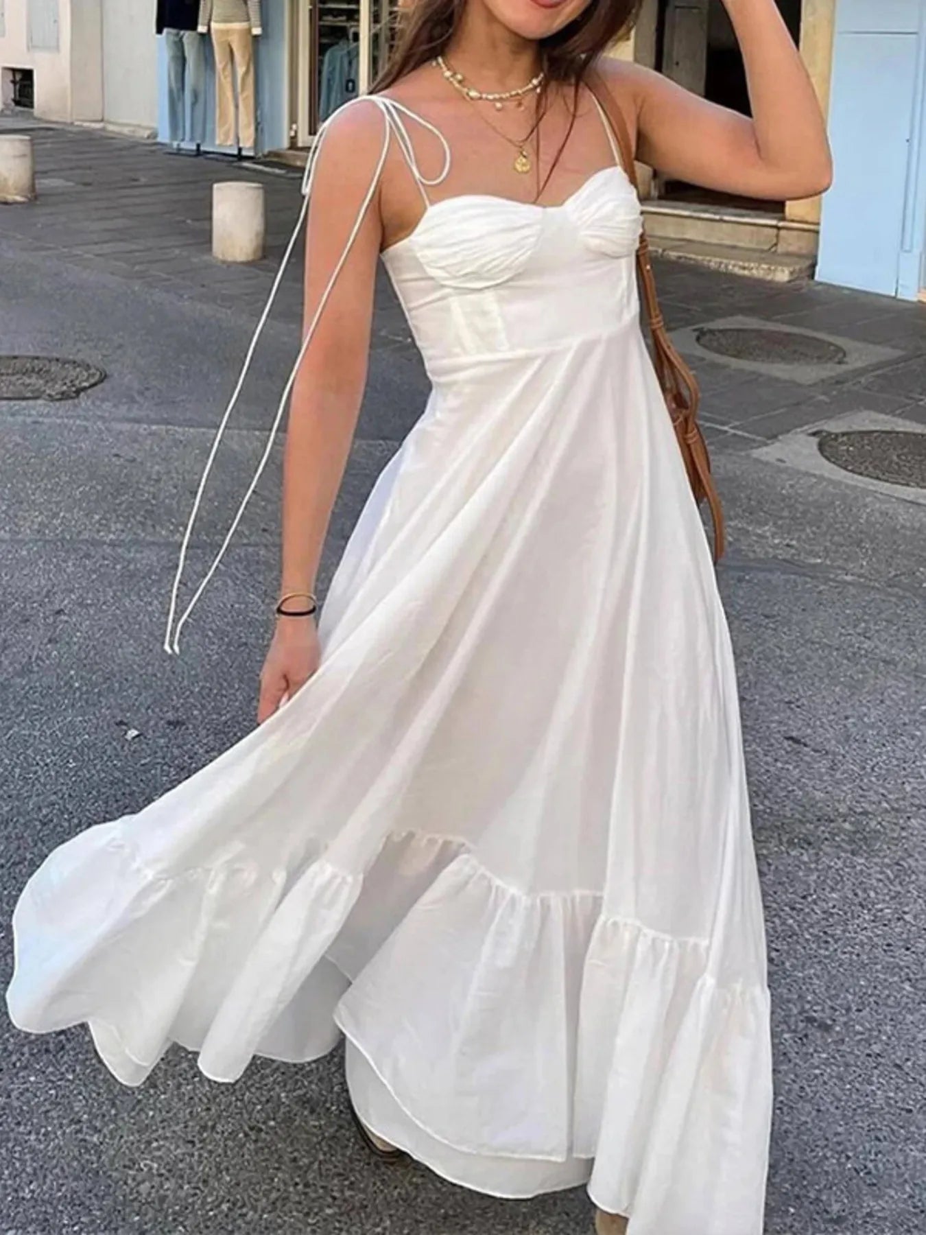 Hazel Blues® | Sweetheart Neck Tiered Maxi Dress