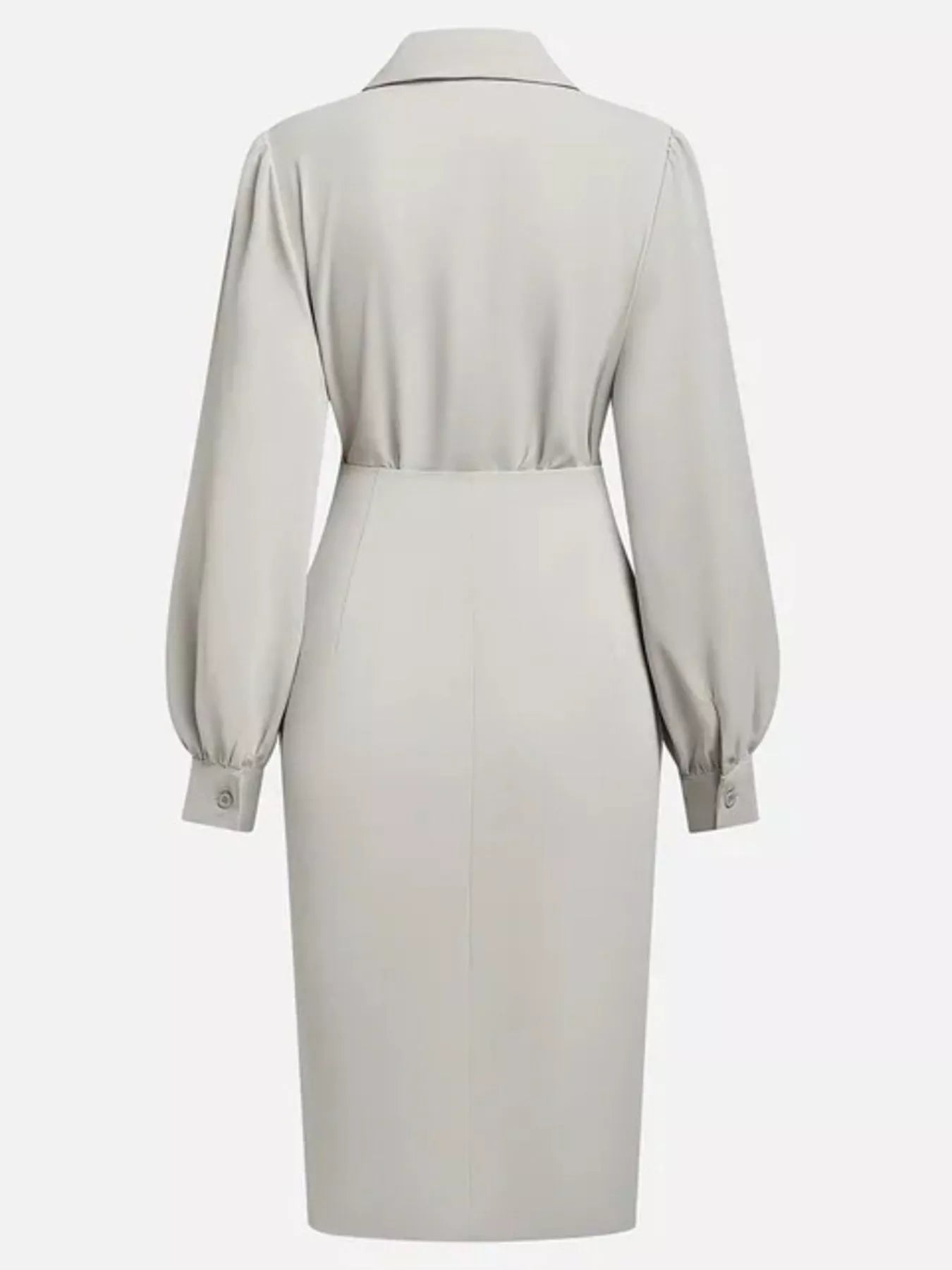Hazel Blues® |  Ruched Midi Shirt Dress with Side Slit