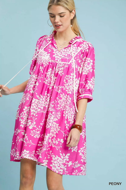 Hazel Blues® |  Umgee Floral Babydoll Dress with Pockets