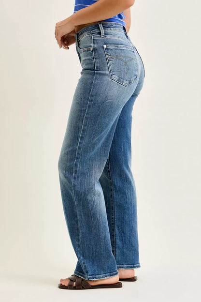 Hazel Blues® |  Judy Blue Mid Rise 90s Straight Jeans