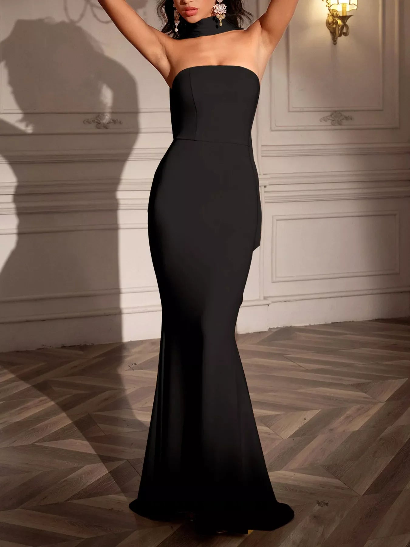 Hazel Blues® |  Tube Mermaid Maxi Dress with Scarf Detail
