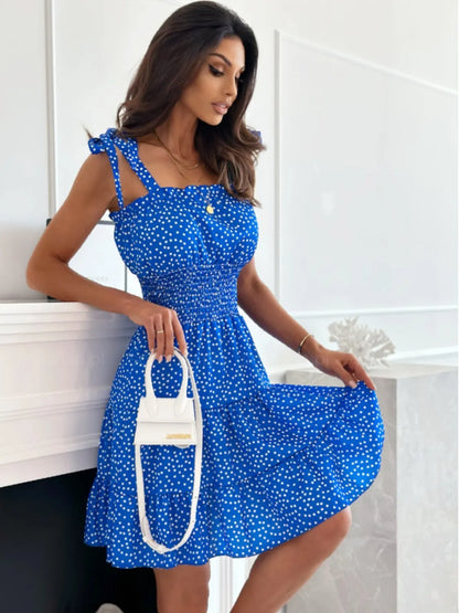 Hazel Blues® |  Polka Dot Square Neck Mini Cami Dress