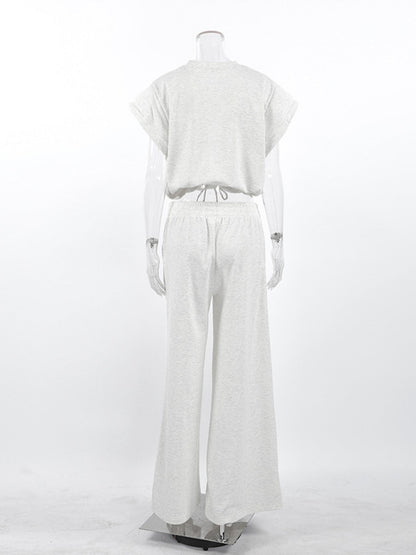 Hazel Blues® |  Round Neck Top and Wide Leg Pants Set