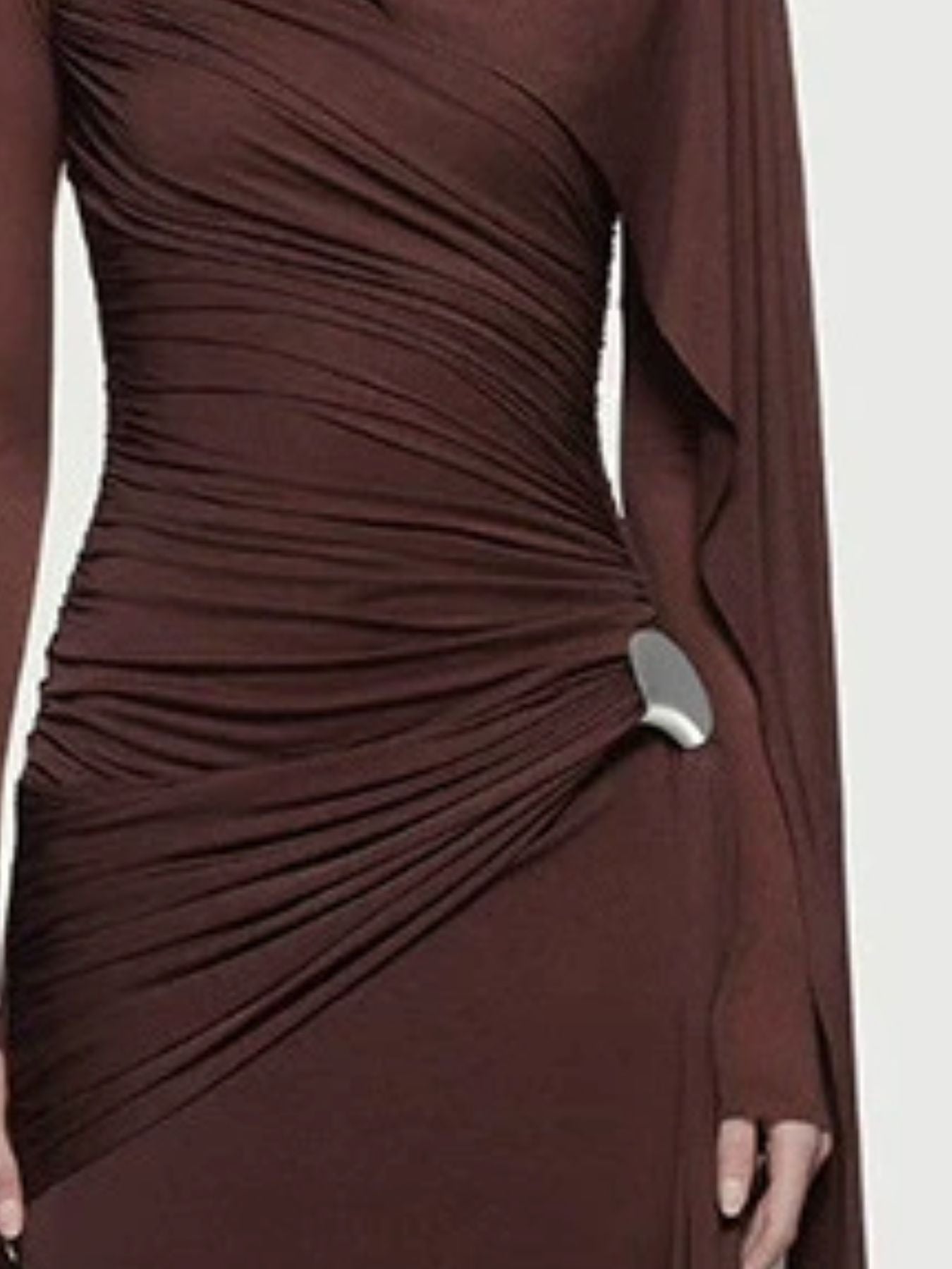 Hazel Blues® |  Ruched Draped Long Sleeve Maxi Dress