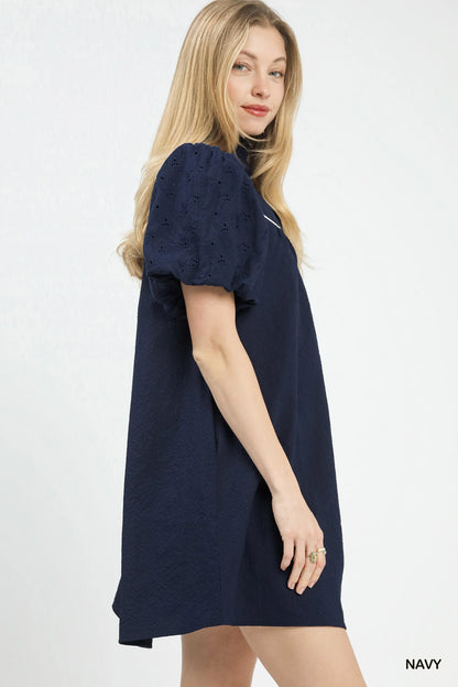 Hazel Blues® |  Umgee Puff Sleeve Textured Babydoll Dress