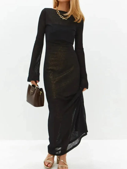 Hazel Blues® | Backless Long Sleeve Maxi Cover-Up