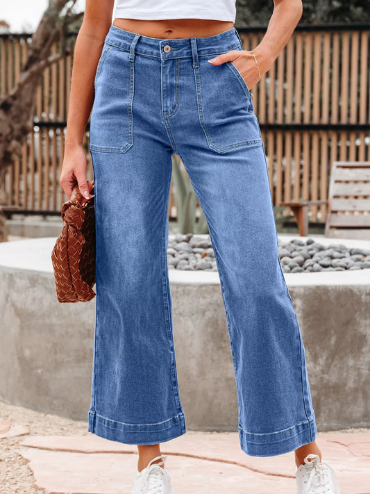 Hazel Blues® |  High-Waisted Wide Leg Flare Jeans