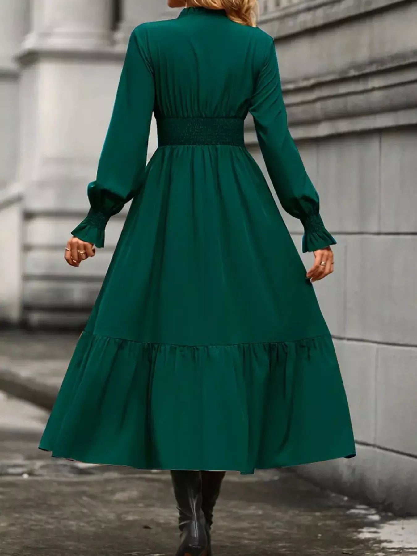 Hazel Blues® |  Surplice Long Sleeve Tiered Midi Dress