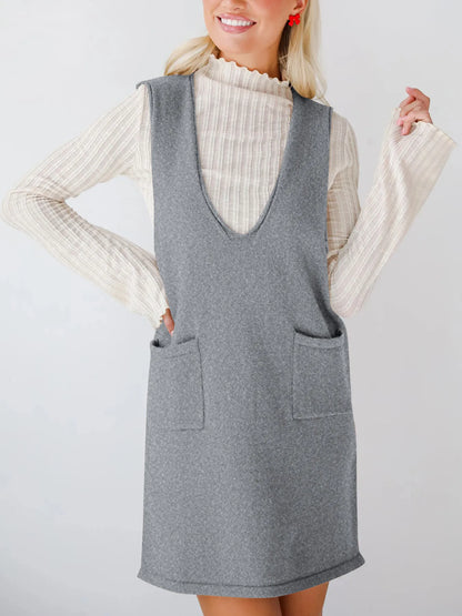 Hazel Blues® |  Sleeveless Knit Dress with Pockets