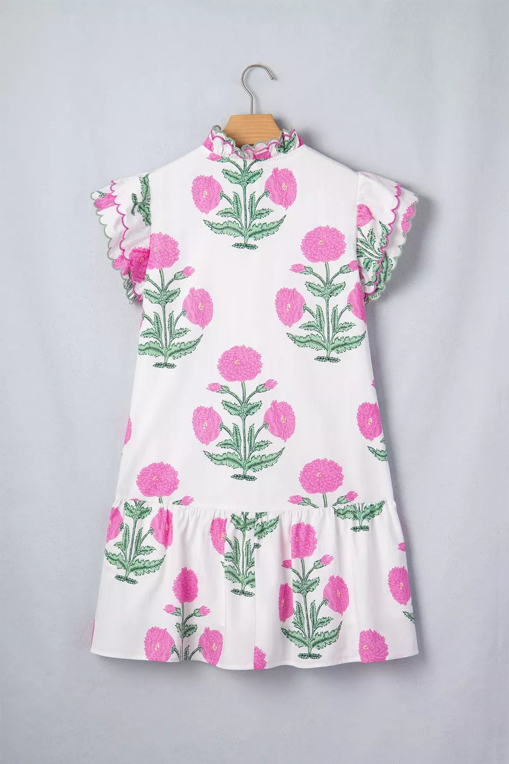 Hazel Blues® |  Floral Print Ruffle Trim Casual Mini Dress