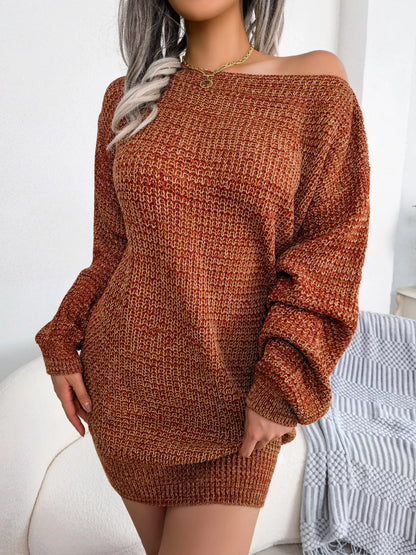 Hazel Blues® |  Multi-Color One-Shoulder Sweater Dress