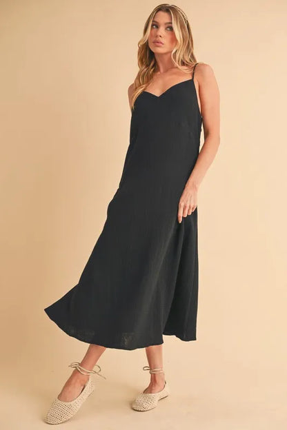 Hazel Blues® |  Aemi+Co Side Button Midi Cami Dress