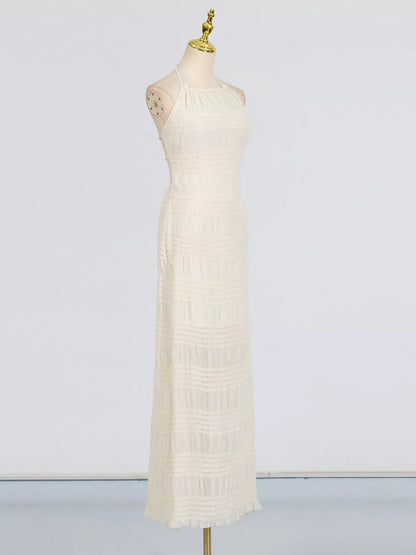 Hazel Blues® |  Ruched Halter Neck Maxi Dress