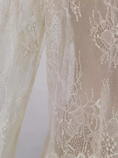 Hazel Blues® |  Ruffled Hem Lace Long Sleeve Dress