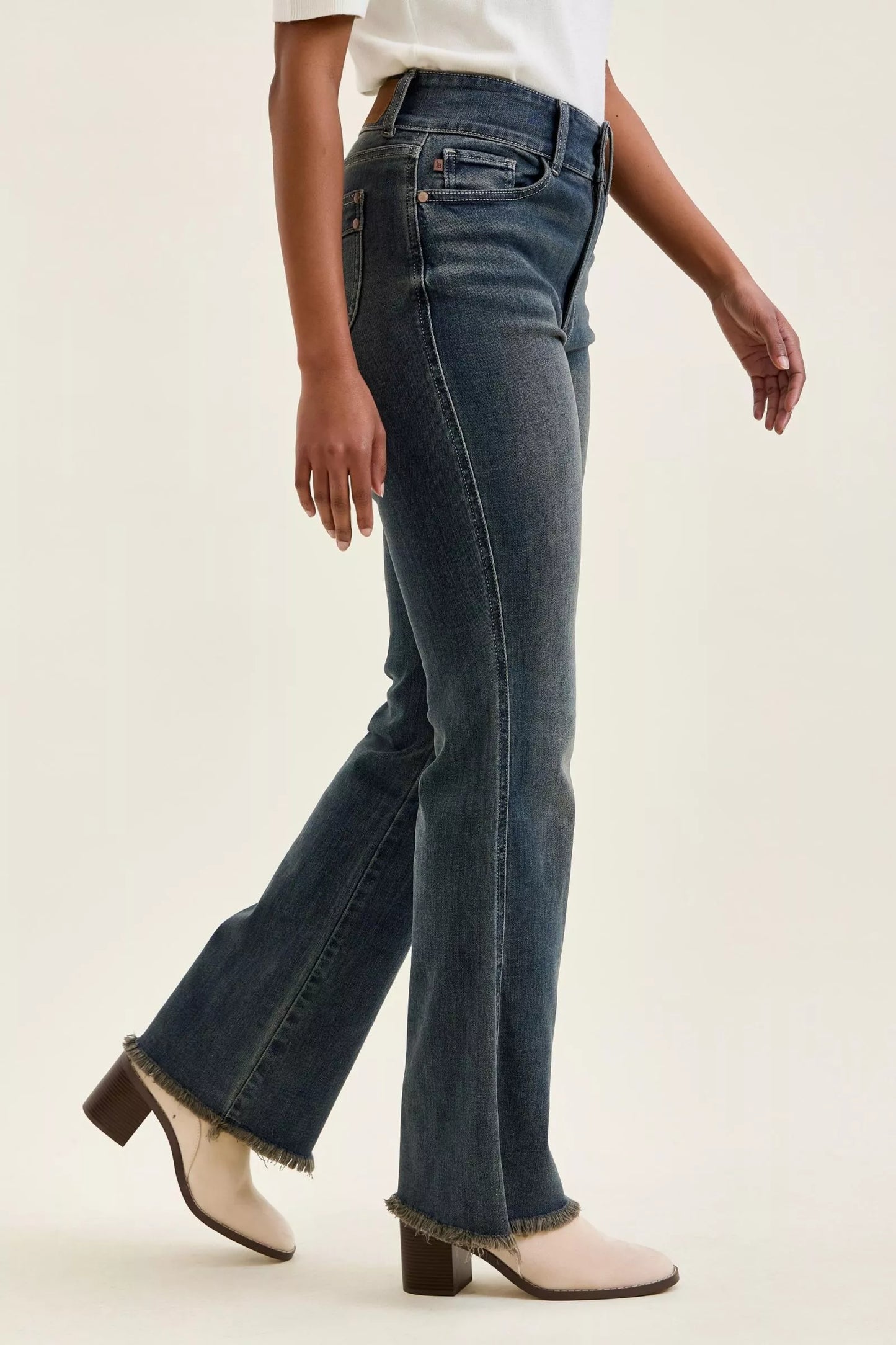 Hazel Blues® |  Judy Blue High Waist Double Button Frayed Hem Jeans