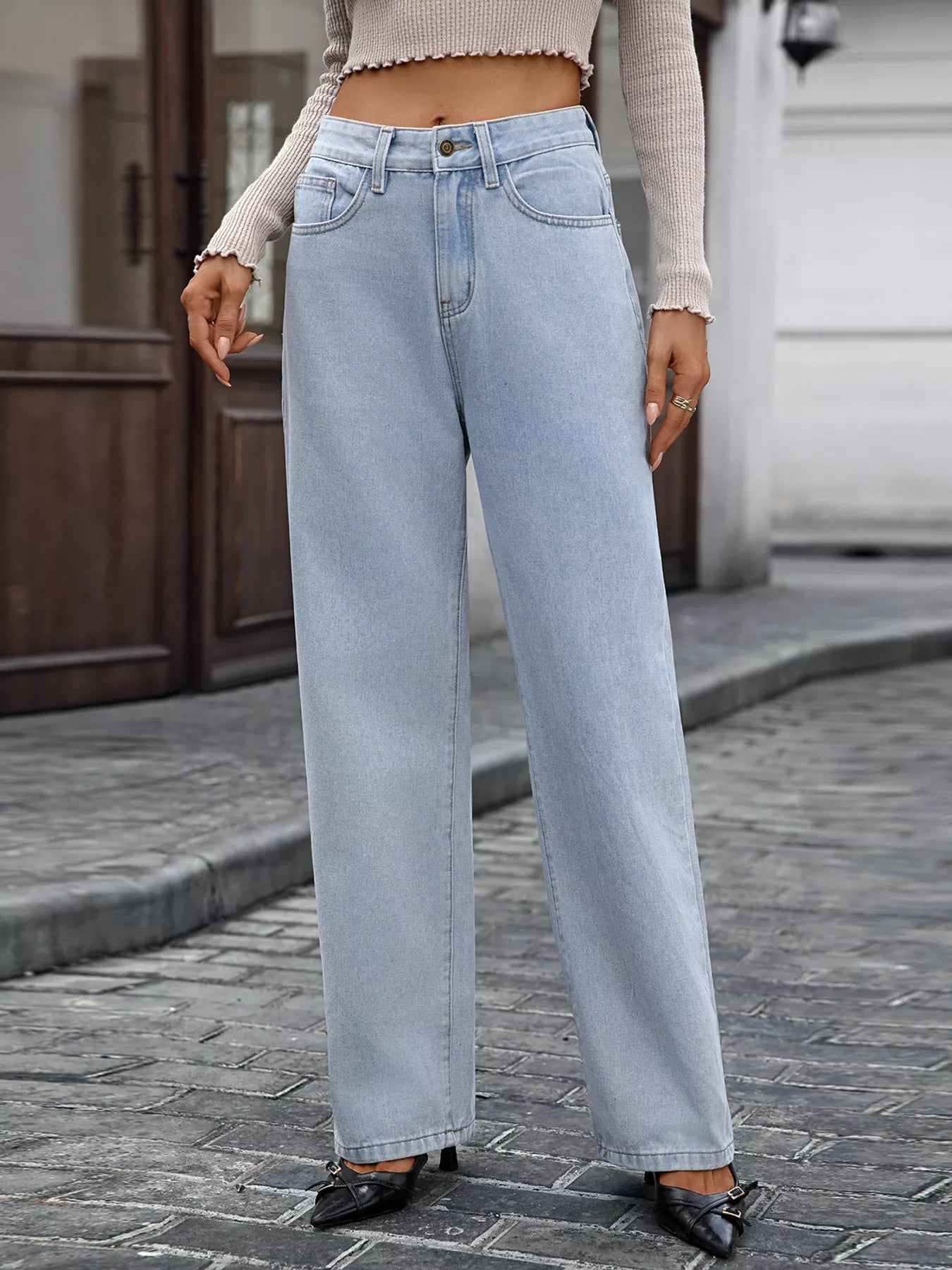 Hazel Blues® |  High Waisted Wide Leg Jeans