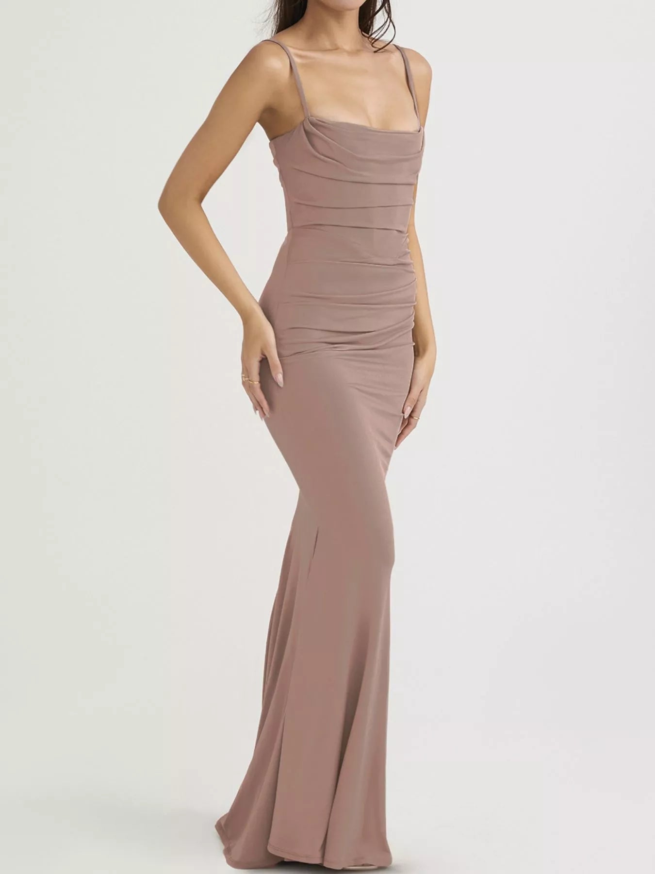 Hazel Blues® |  Ruched Spaghetti Strap Bodycon Maxi Dress