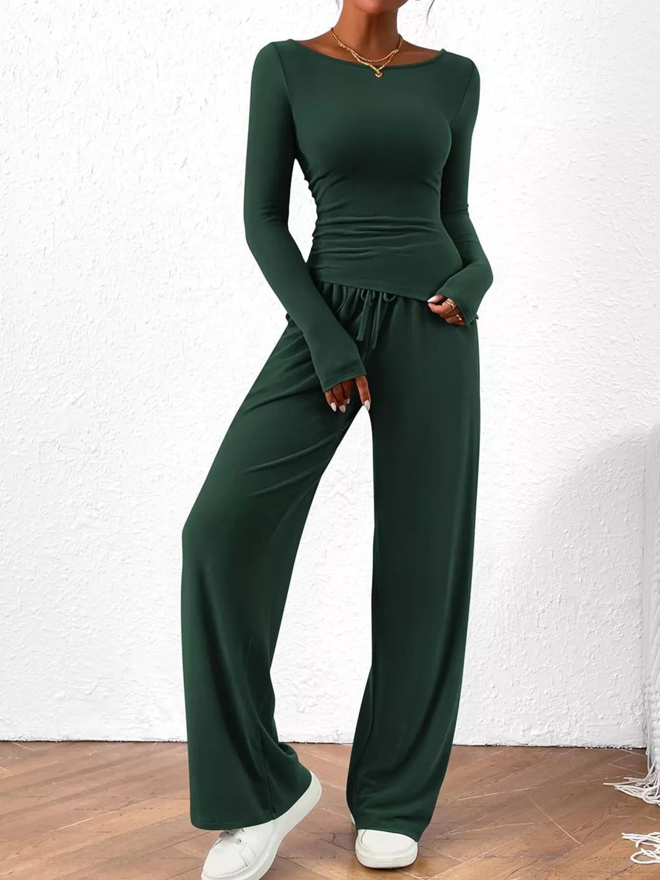 Hazel Blues® |  Long Sleeve Top and Wide Leg Pants Set