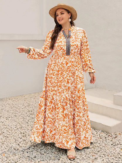 Hazel Blues® | Boho Floral Print Maxi Dress