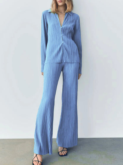 Hazel Blues® |  Texture Long Sleeve Top and Pants Lounge Set