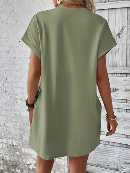 Hazel Blues® |  Short Sleeve Mini Tee Dress with Pockets