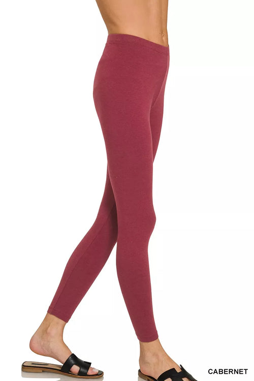 Hazel Blues® |  Zenana Premium Cotton Full Length Leggings