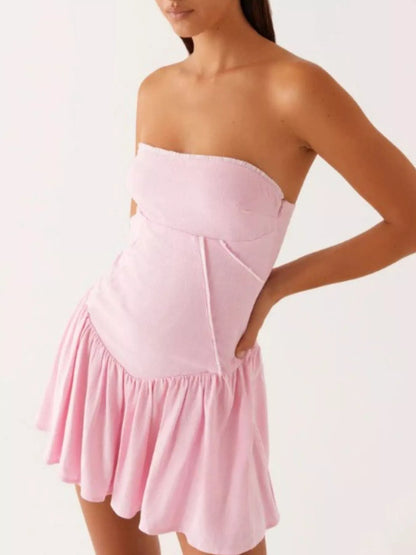Hazel Blues® |  Lace Up Back Tube Dress