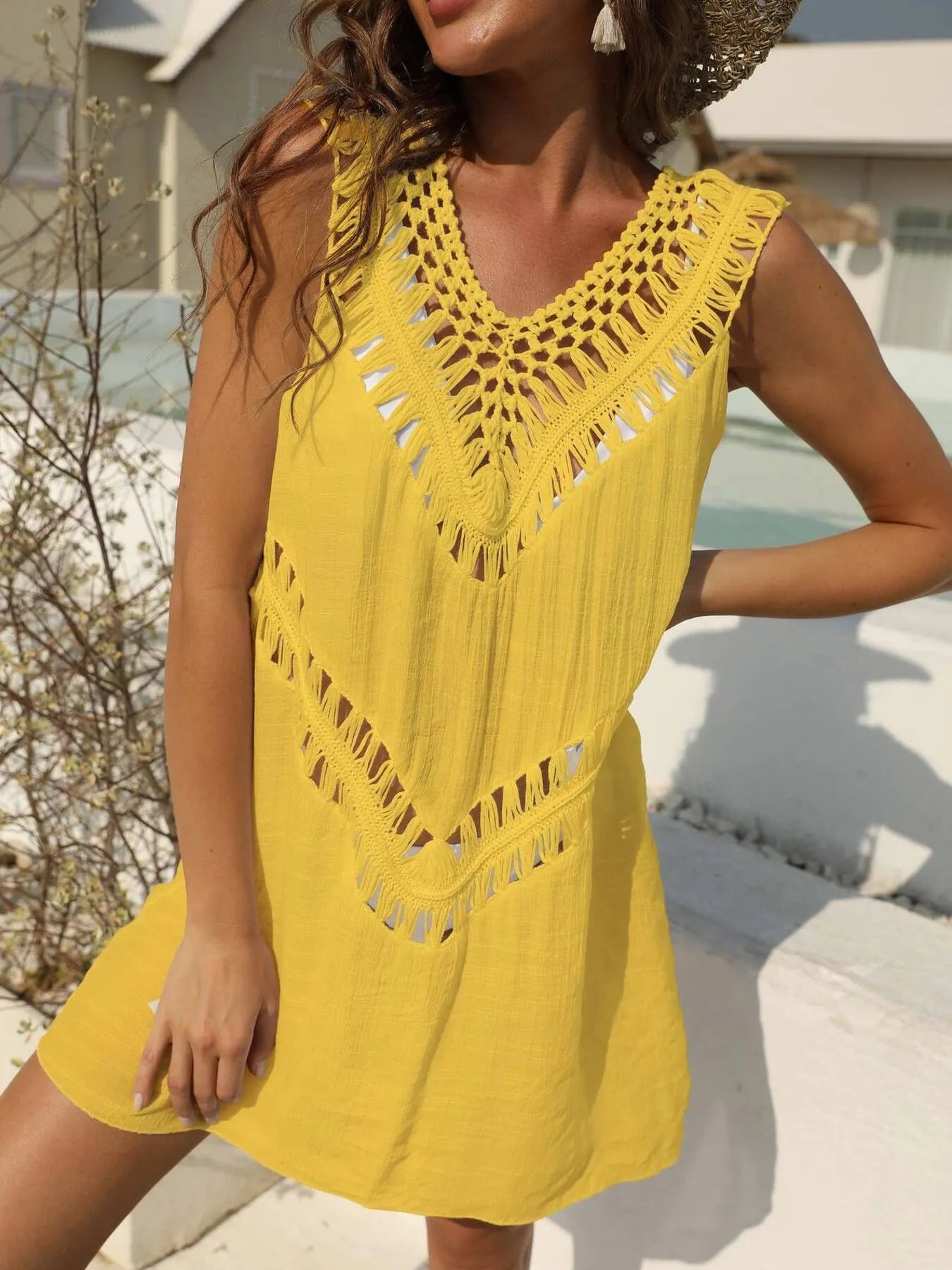 Hazel Blues® |  Crochet Detail Beach Cover Up Dress