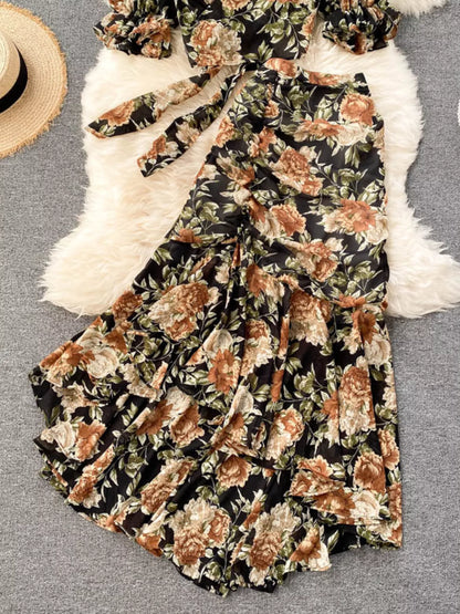 Hazel Blues® |  Floral Print Crop Top and Skirt Set
