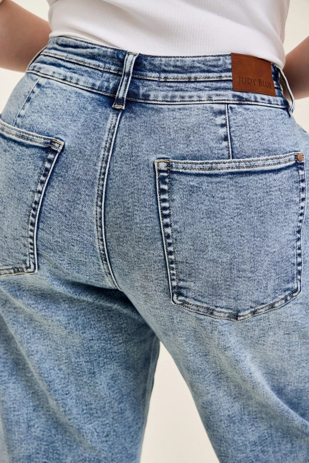 Hazel Blues® | Judy Blue High Waist Marlow Arc Leg Jeans with Double Waistband