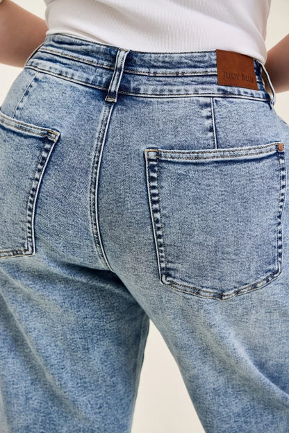 Hazel Blues® | Judy Blue High Waist Marlow Arc Leg Jeans with Double Waistband