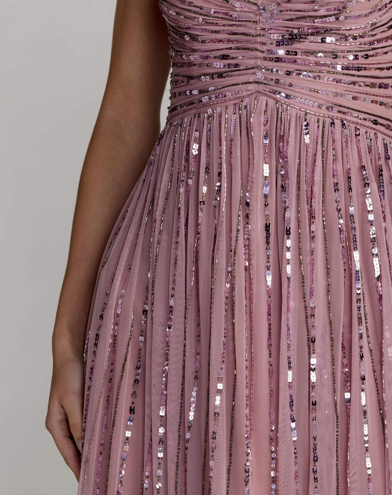 Purple Embellished Cap Sleeve Midi Dress