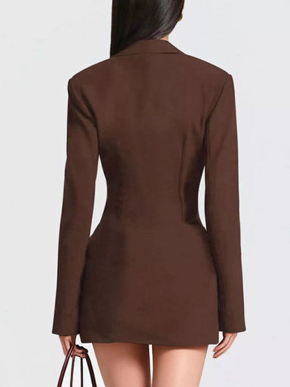 Hazel Blues® | Blazer-Style Long Sleeve Mini Dress