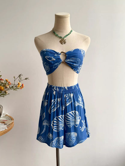 Hazel Blues® |  Seashell Print 3-Piece Summer Set