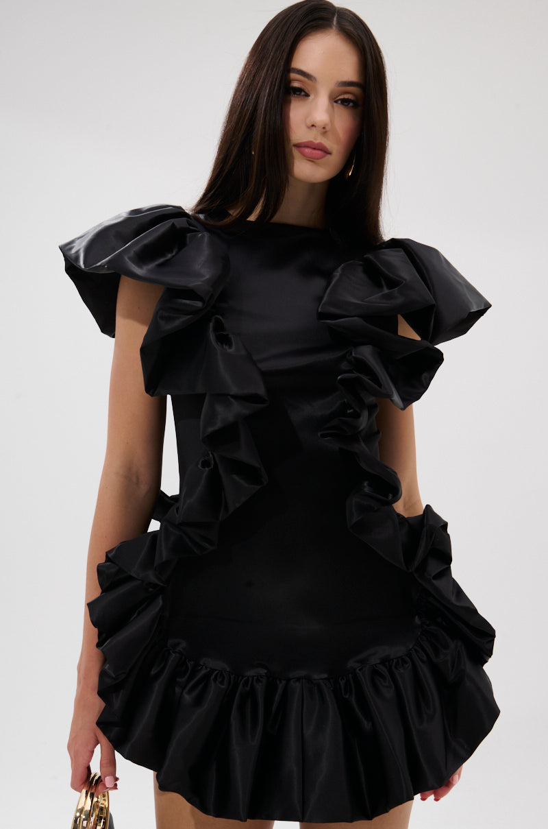 THE MOMENT IS MINE SATIN MINI DRESS