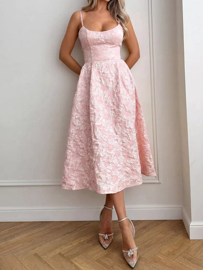 Hazel Blues® |  Textured A-Line Midi Dress
