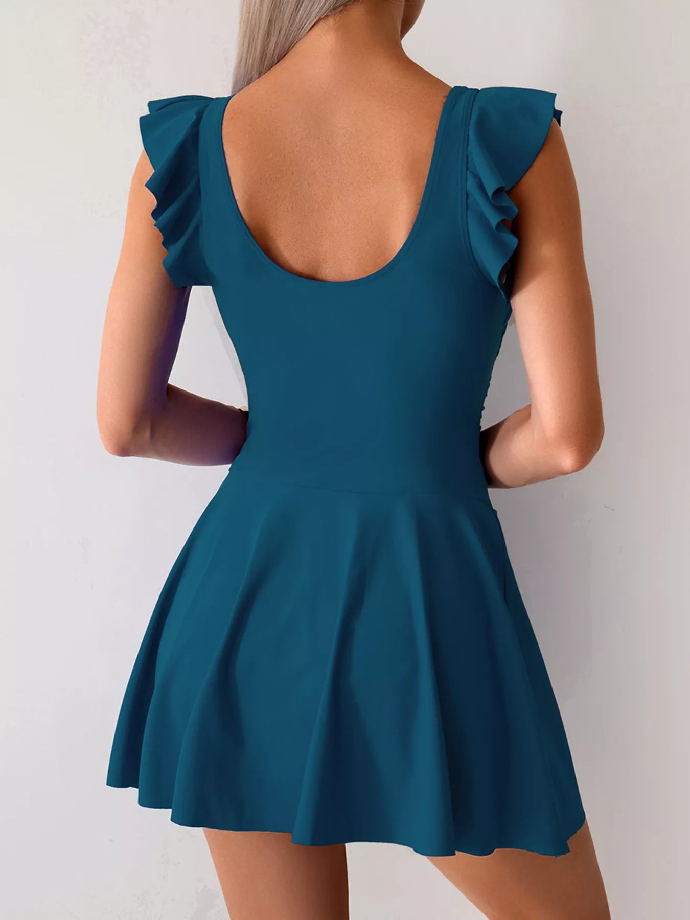 Hazel Blues® | Ruffled Sleeve One-Piece Swim Dress