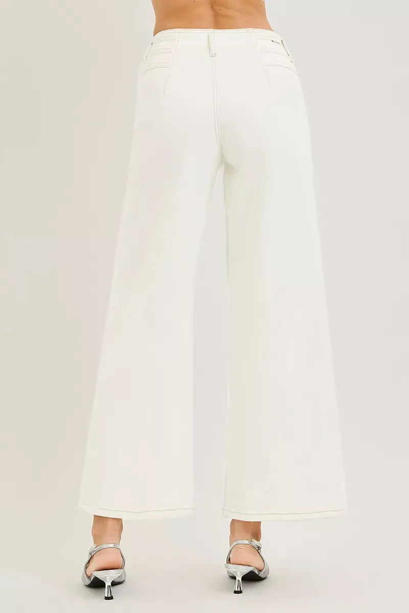 Hazel Blues® |  RISEN High Rise Ankle Wide Pants
