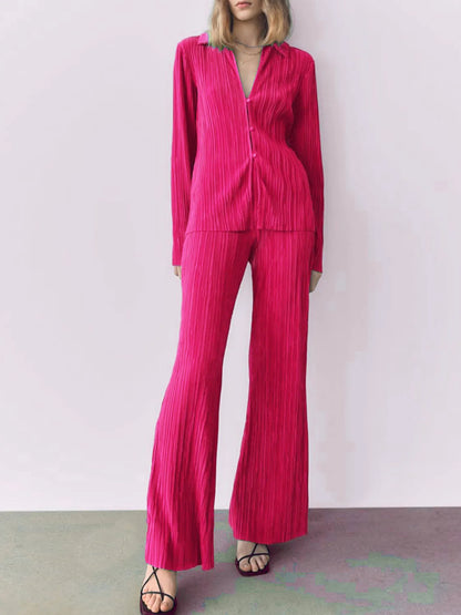 Hazel Blues® |  Texture Long Sleeve Top and Pants Lounge Set