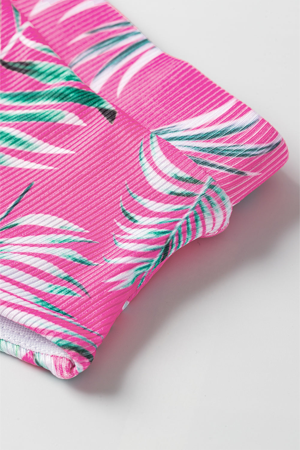Hazel Blues® | Rose Tropical Print Textured Bikini Bottoms
