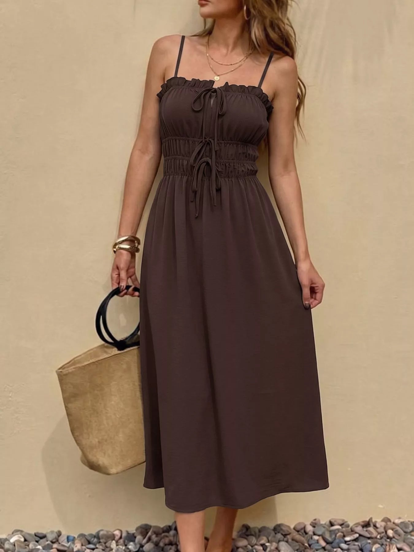 Hazel Blues® |  Tie-Front A-Line Dress
