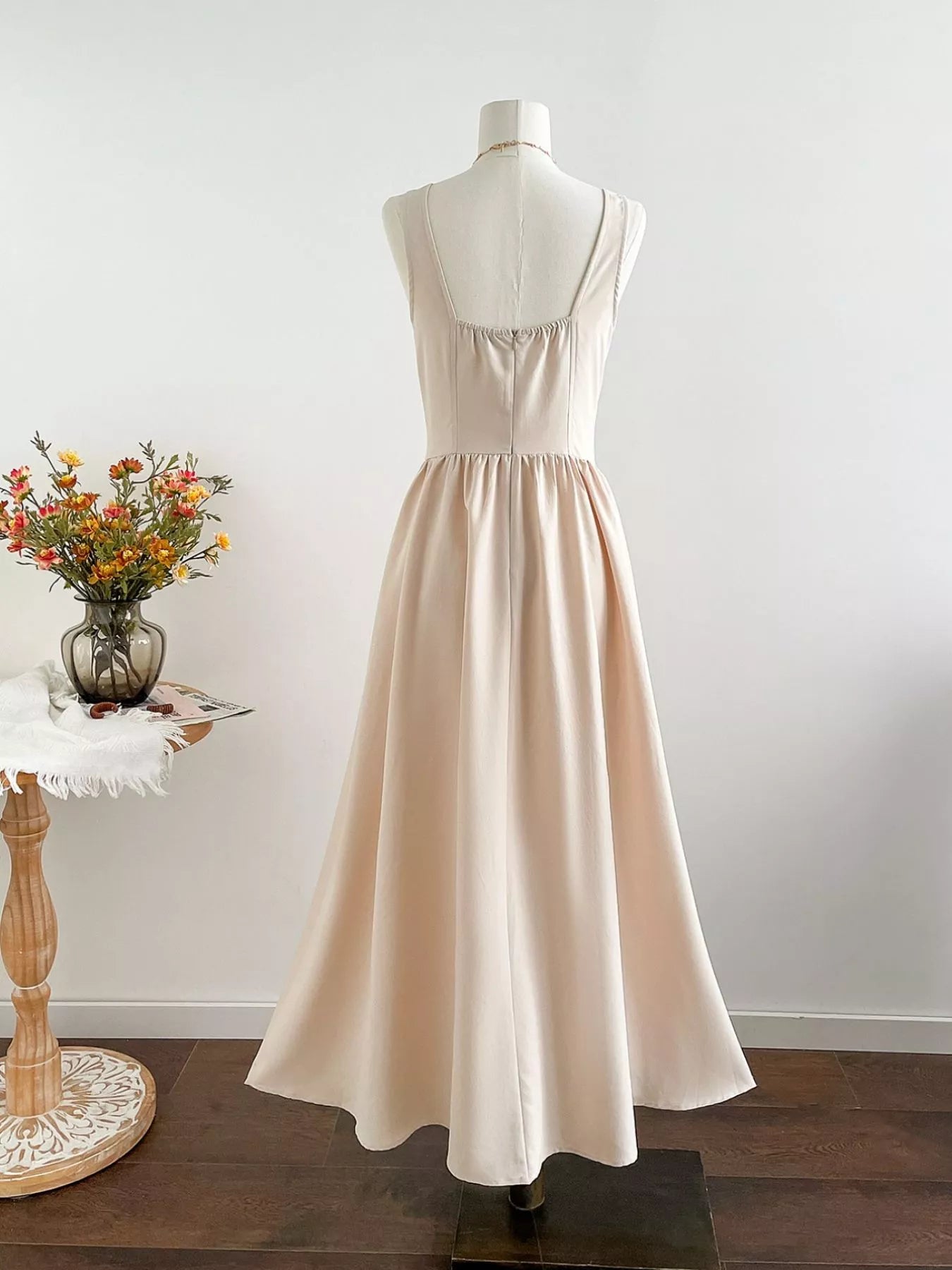 Hazel Blues® |  Square Neck Sleeveless A-Line Dress