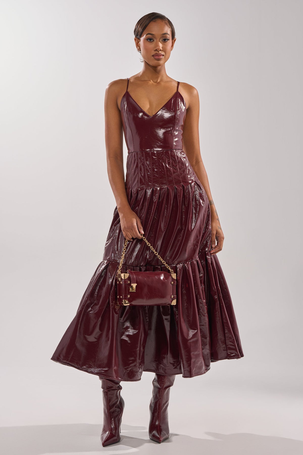 RACHEL PU MAXI DRESS