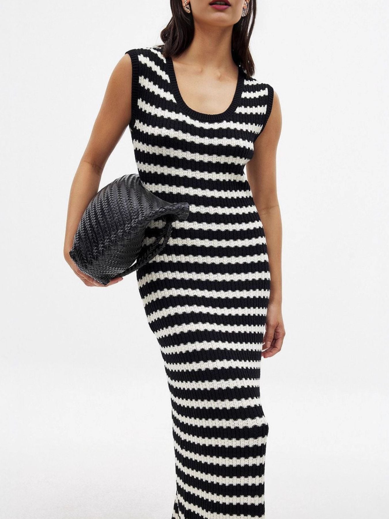 Hazel Blues® |  Side Slit Sleeveless Midi Knit Dress