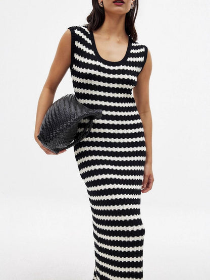 Hazel Blues® |  Side Slit Sleeveless Midi Knit Dress